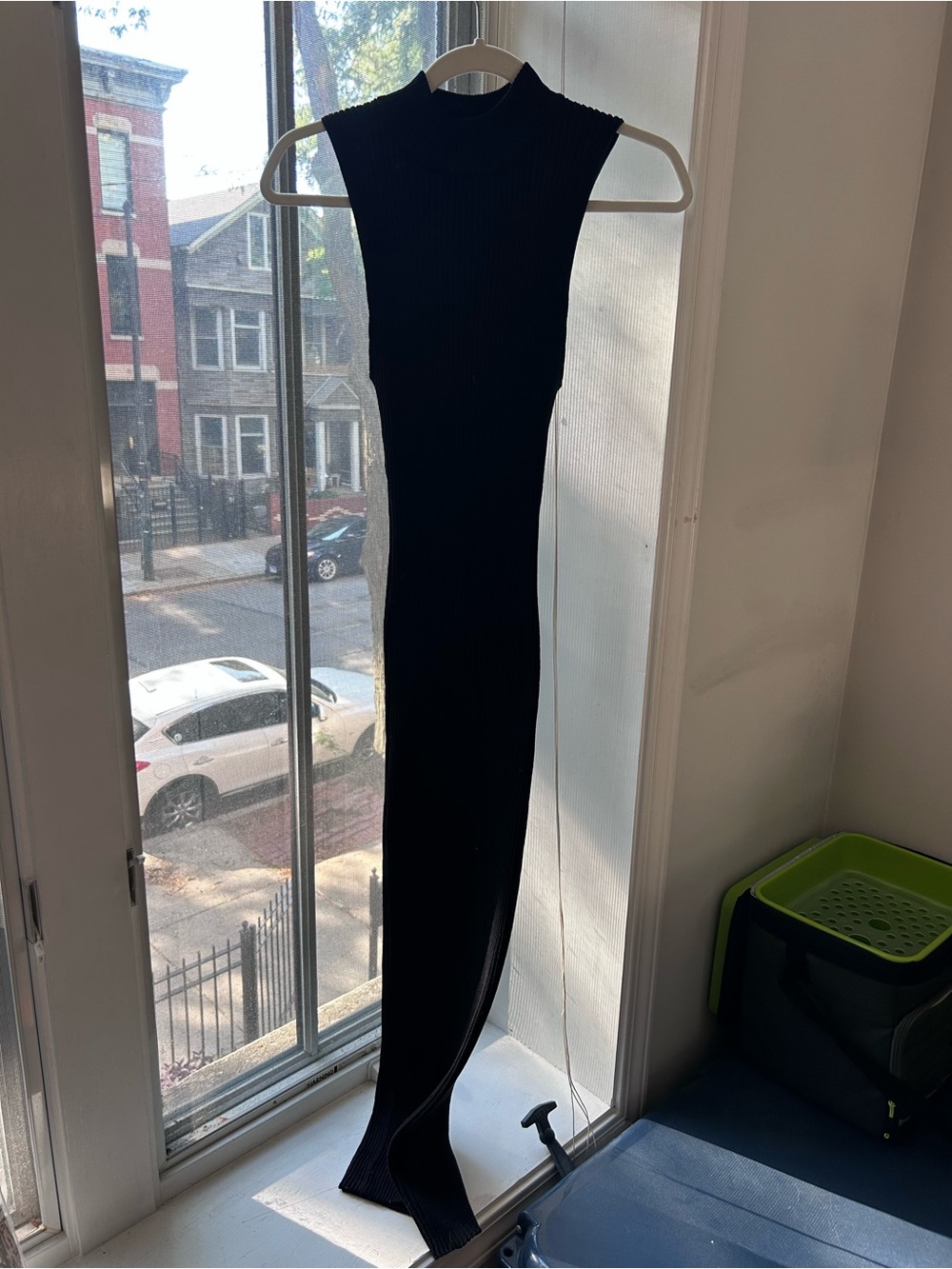Zara Black Sleeveless Ribbed Maxi Dress